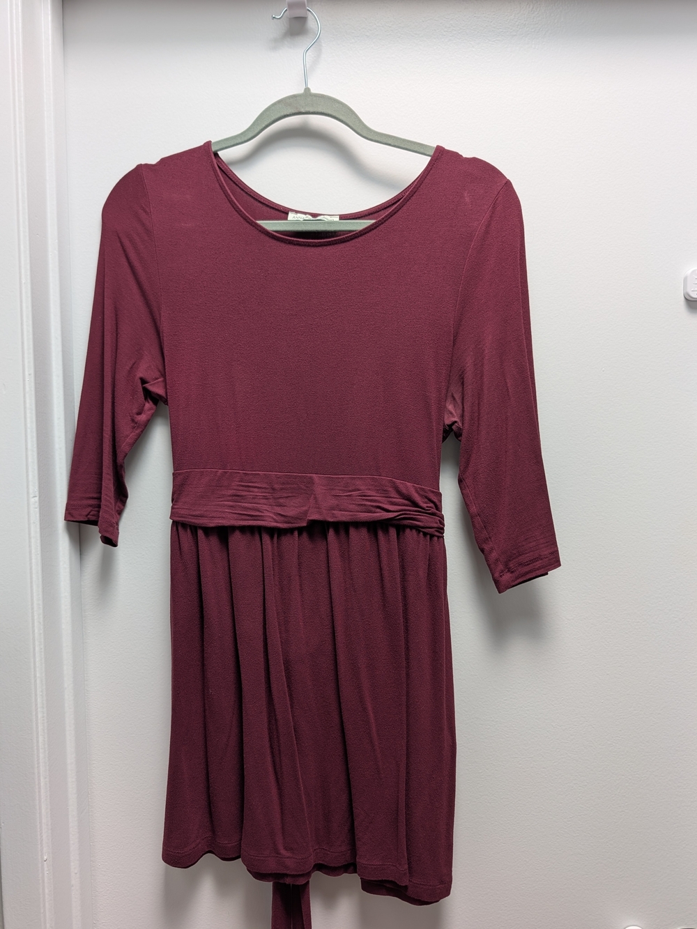 Maroon Scoop Neck Maternity Shirt